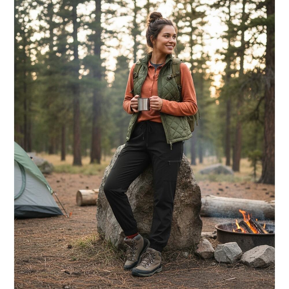 Eddie Bauer Fleece Lined Pants Womens 10 Outdoors Hiking Camping Winter Cozy